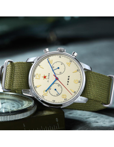 Reloj mecánico cronógrafo militar TOPHILL 1963 40mm acero