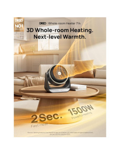 Calefactor Dreo DR-HSH034 Negro 1500W 3D Oscilante 12 ft/s 2