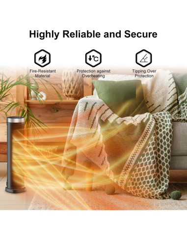 Calefactor Eléctrico de Torre VOCRS 1500W Oscilante 70 61cm