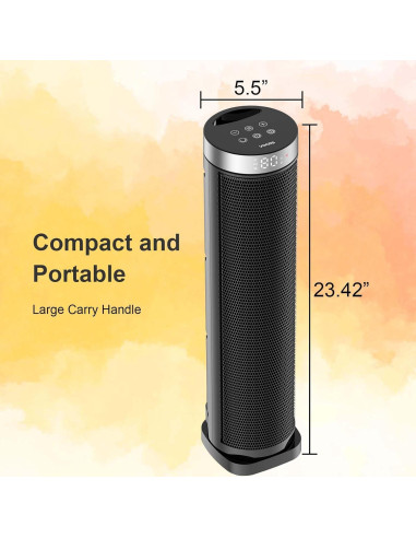 Calefactor Eléctrico de Torre VOCRS 1500W Oscilante 70 61cm