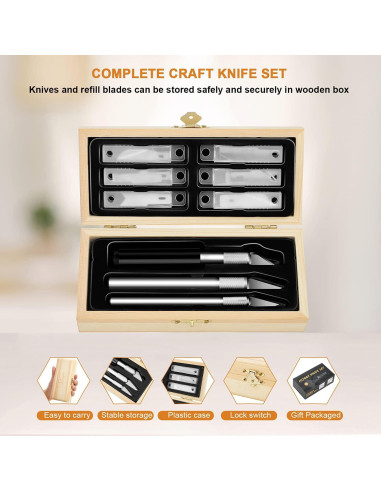 Juego de cuchillos de precisión Headley Tools 38 piezas