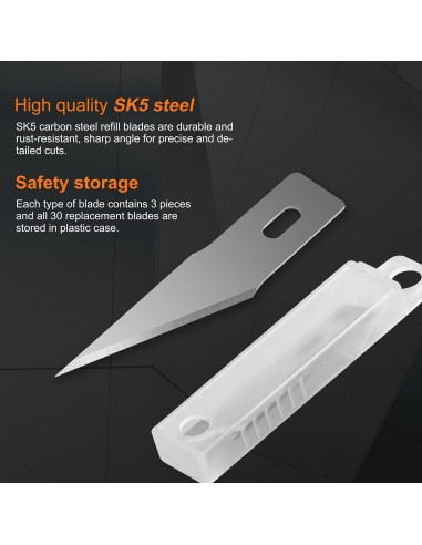 Juego de cuchillos de precisión Headley Tools 38 piezas