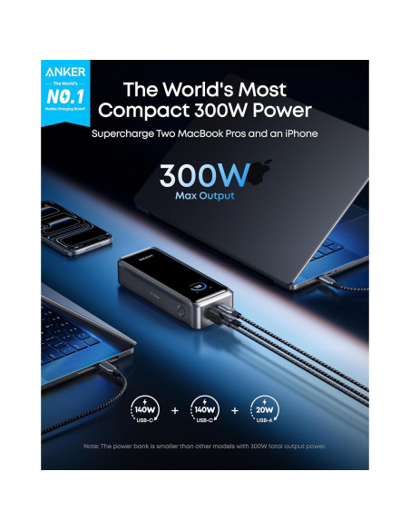 Banco de Energía Anker Prime 26,250mAh 300W Carga Rápida