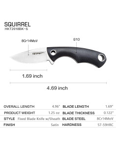 Cuchillo de Cuello TONIFE Squirrel EDC 1.7" Acero 8Cr14MoV 2