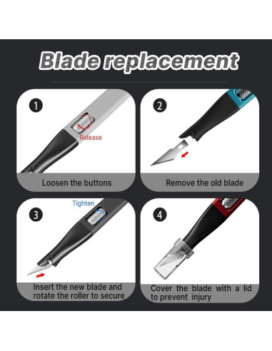 Cuchillo de Manualidades Scimaker HKA51 con 10 Cuchillas de Acero