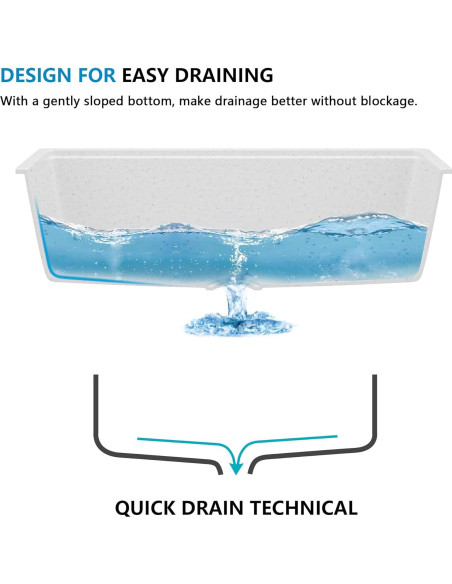 Fregadero de Cocina Fulorni 30" Blanco Compuesto de Granito
