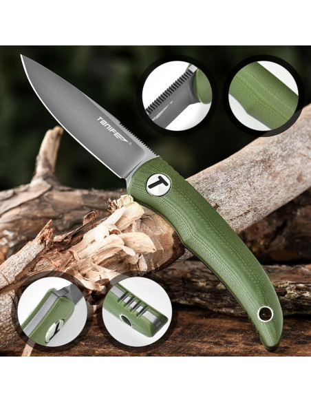 Cuchillo Mini de Cuello TONIFE Nova 6.8 cm con Funda Kydex