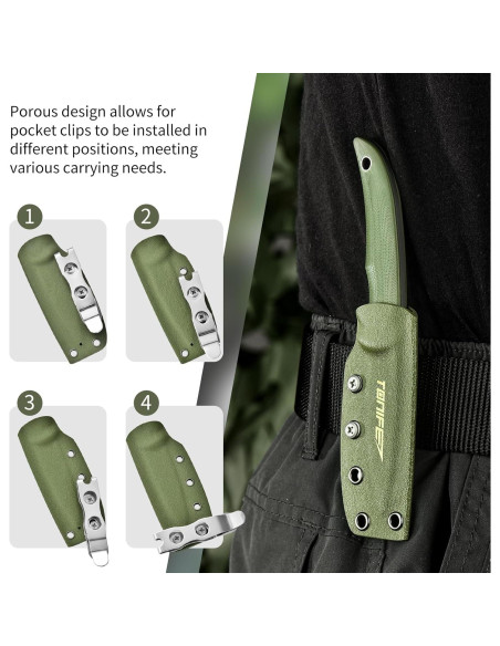Cuchillo Mini de Cuello TONIFE Nova 6.8 cm con Funda Kydex