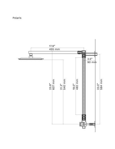 Sistema de Ducha de Lluvia Fennocasa Polaris 1, 8" y Ducha de Mano