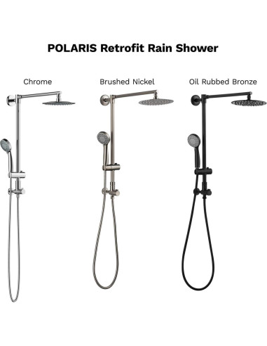 Sistema de Ducha de Lluvia Fennocasa Polaris 1, 8" y Ducha de Mano