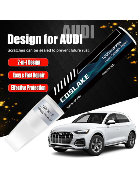 Pintura de Retoque COSLAKE 12ml Blanco Glaciar Metálico Audi