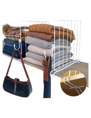 Divisores de Closet Evelots 6 Piezas con Ganchos, 30 cm