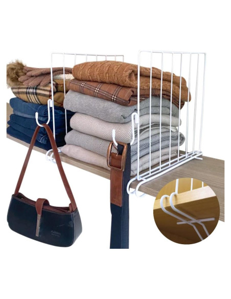 Divisores de Closet Evelots 6 Piezas con Ganchos, 30 cm