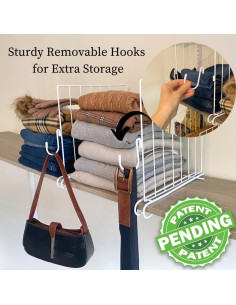 Divisores de Closet Evelots 6 Piezas con Ganchos, 30 cm 2