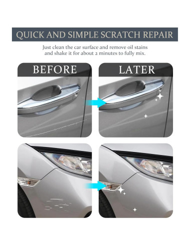 Bolígrafo de Pintura de Toque Qziulr Plata 10ml para Rayones