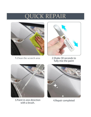 Bolígrafo de Pintura de Toque Qziulr Plata 10ml para Rayones