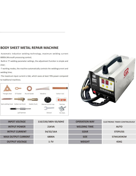Extractor de Abolladuras Soldador de Puntos WANBANG F90E 3KW
