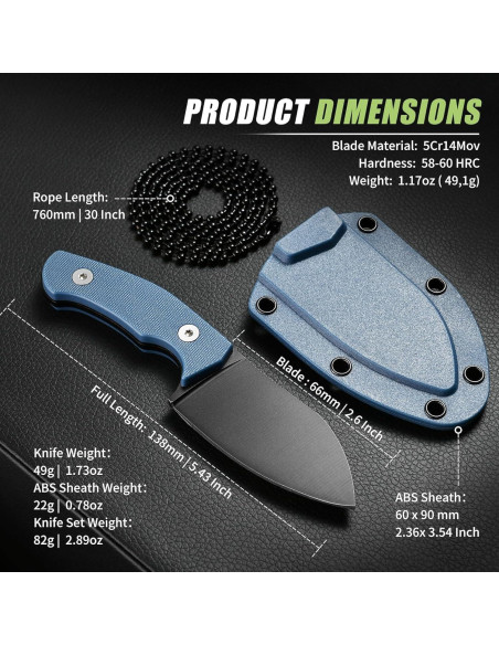 Cuchillo de Cuello SPITZKANTE P-DA 14 cm Acero Inoxidable EDC