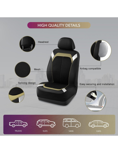 Funda de Asiento de Coche PIC AUTO Beige y Plateada Universal