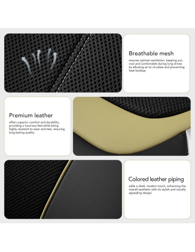 Funda de Asiento de Coche PIC AUTO Beige y Plateada Universal