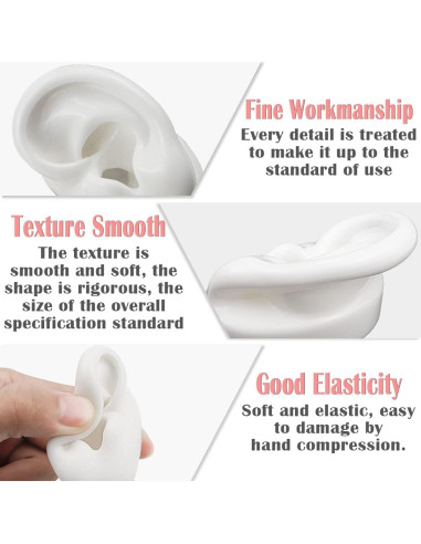 Modelo de Oreja de Silicona YOLUFER 5.8x3.5cm 2 Piezas