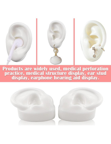 Modelo de Oreja de Silicona YOLUFER 5.8x3.5cm 2 Piezas