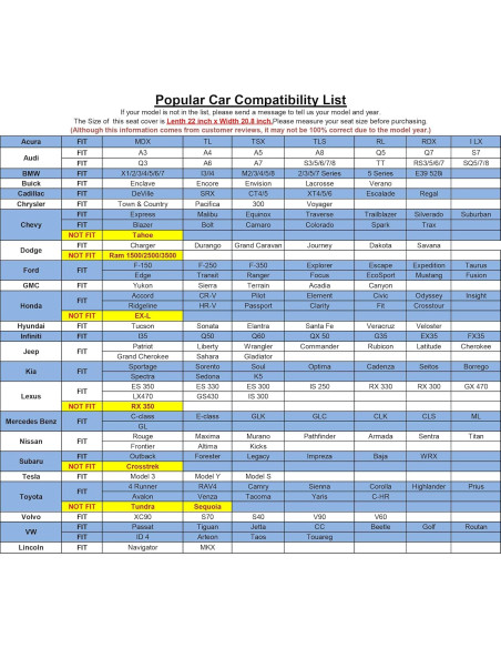 Funda de Asiento de Coche JOJOBAY Beige Universal Antideslizante