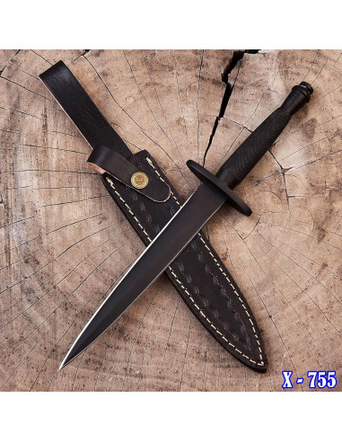 Daga Militar V42 Sykes Fairbairn AJSANITY con Funda de Cuero