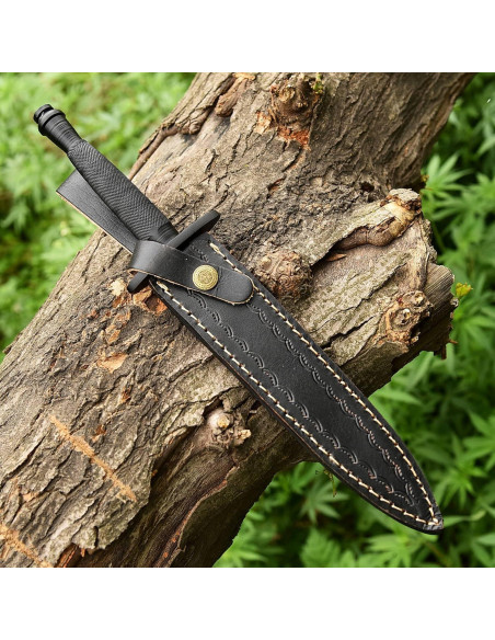 Daga Militar V42 Sykes Fairbairn AJSANITY con Funda de Cuero