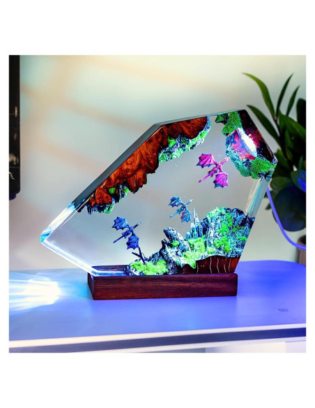 Lámpara de Resina de Dragón LIGH9LAMP 16 Colores LED USB