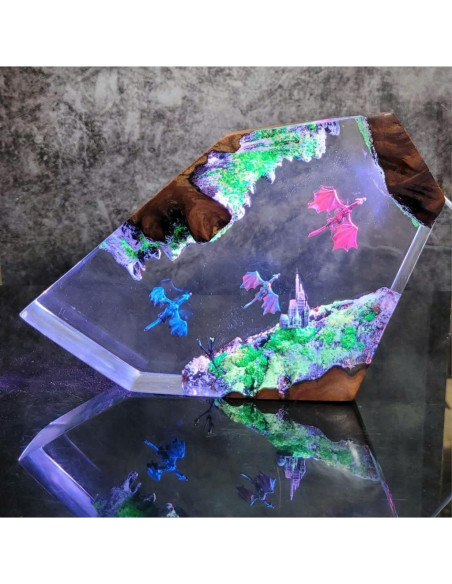 Lámpara de Resina de Dragón LIGH9LAMP 16 Colores LED USB