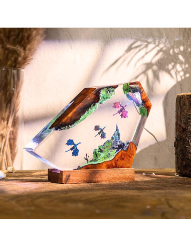 Lámpara de Resina de Dragón LIGH9LAMP 16 Colores LED USB