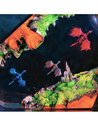 Lámpara de Resina de Dragón LIGH9LAMP 16 Colores LED USB