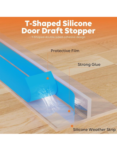 Burlete de Silicona en T SILIENTWERK 6.1m x 3.48cm Transparente