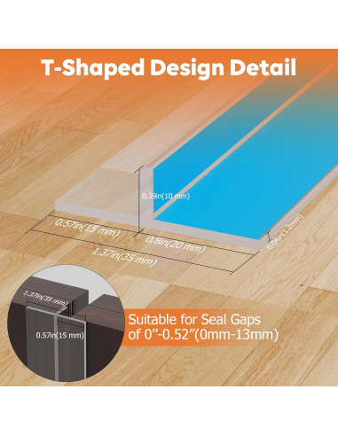 Burlete de Silicona en T SILIENTWERK 6.1m x 3.48cm Transparente