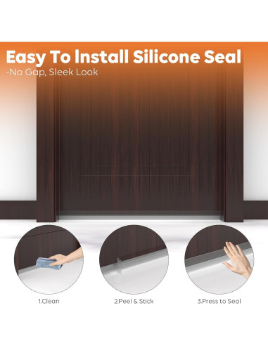 Burlete de Silicona en T SILIENTWERK 6.1m x 3.48cm Transparente