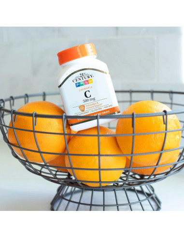 Tabletas Masticables de Vitamina C 500 mg 21st Century Naranja 110 Unidades