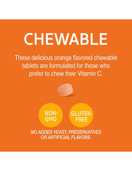 Tabletas Masticables de Vitamina C 500 mg 21st Century Naranja 110 Unidades