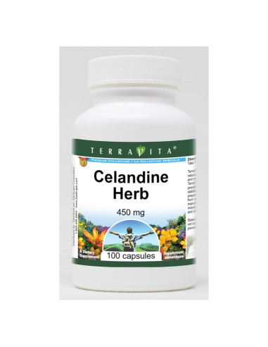 Cápsulas de Hierba de Celandina 450 mg TerraVita - 100 Unidades