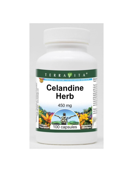 Cápsulas de Hierba de Celandina 450 mg TerraVita - 100 Unidades