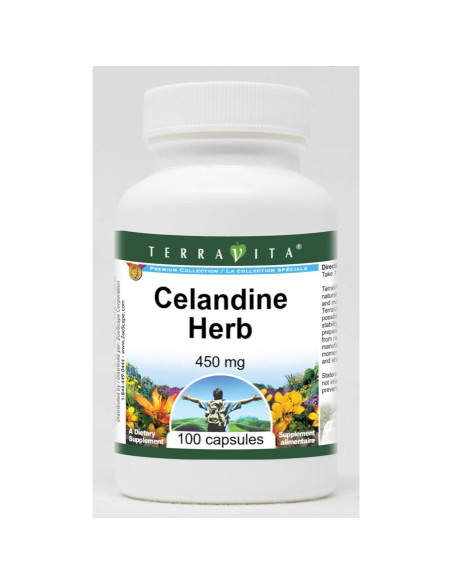 Cápsulas de Hierba de Celandina 450 mg TerraVita - 100 Unidades