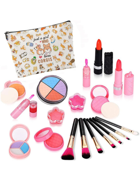 Bolsa Cosmética de Corgi NONETH - 25x17 cm, Lino Impermeable