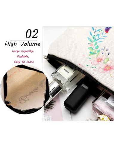 Bolsa Cosmética de Corgi NONETH - 25x17 cm, Lino Impermeable