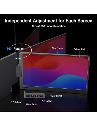 Extensor de Pantalla Triple KYY X90D 15.6" FHD Portátil