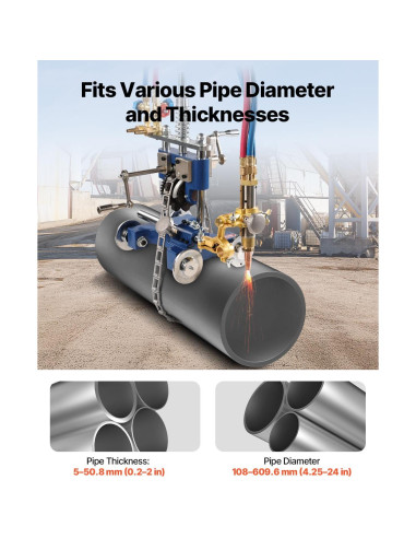 Cortador de Tubos Manual VEVOR CG2-11Y 0.2-2" Ajustable