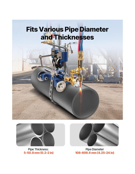 Cortador de Tubos Manual VEVOR CG2-11Y 0.2-2" Ajustable