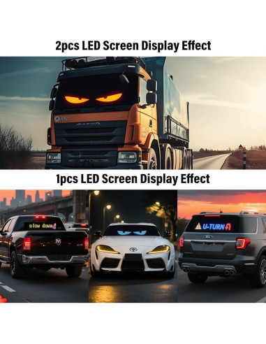 Ojos LED para Parabrisas Otuoor 17.3x7.1cm Control APP