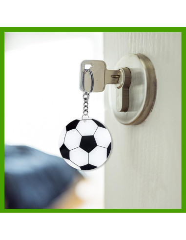 12 Llavero Acrílico DIY Fútbol con Marcador Negro - 5.08 cm