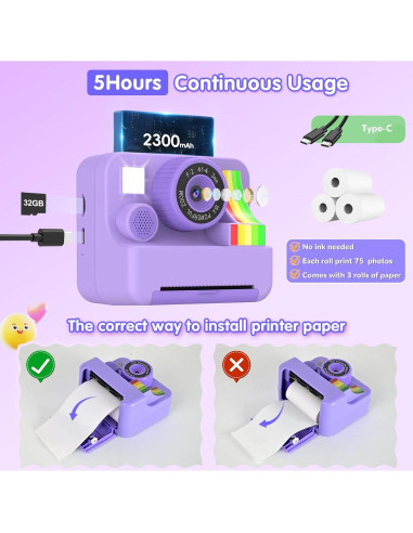 Cámara Instantánea para Niños Mvnhfso P310 10MP 32GB