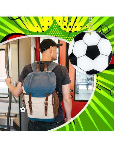 12 Llavero Acrílico DIY Fútbol con Marcador Negro - 5.08 cm